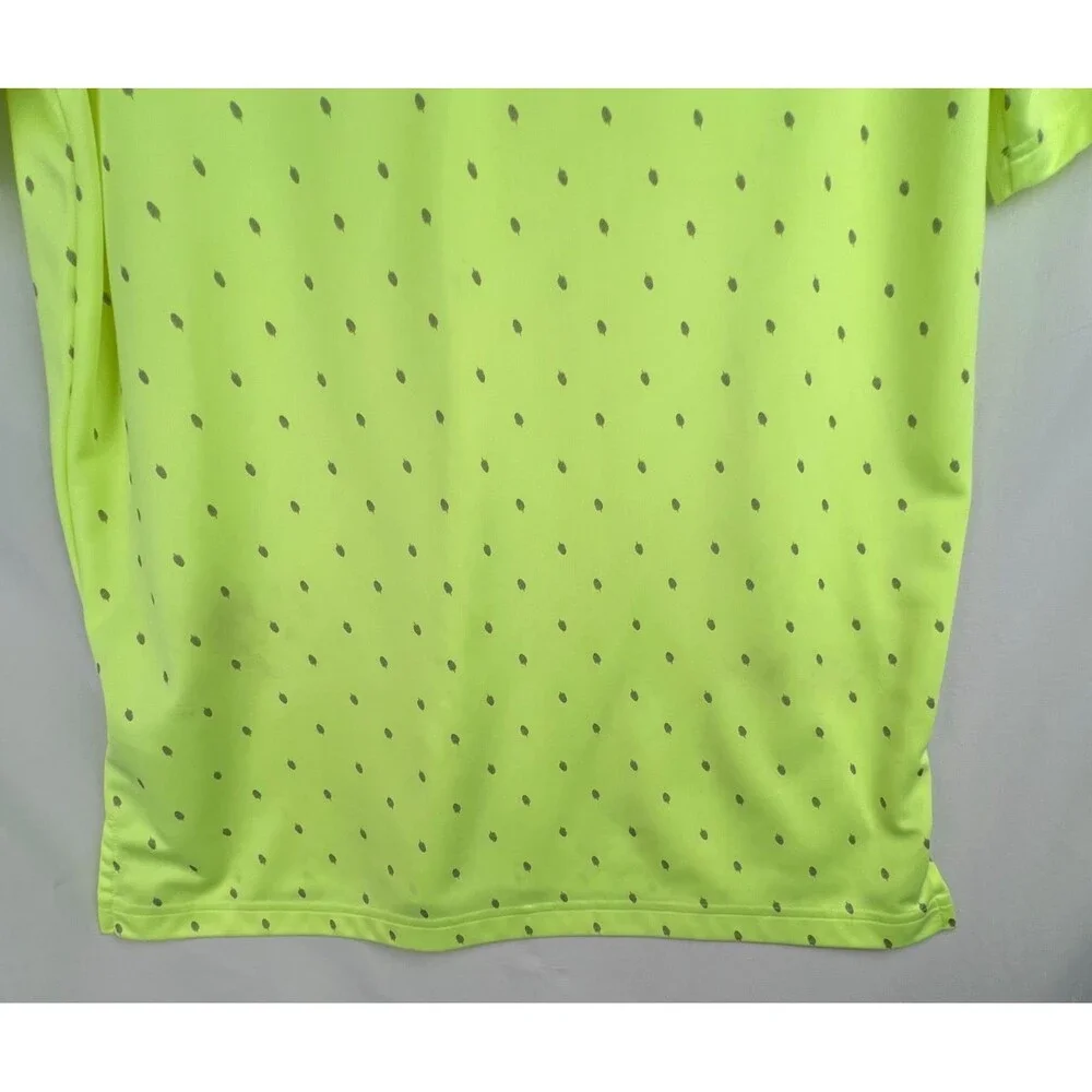 ADIDAS Performance Polo Shirt Mens M Pinecone Print Hi-Res Yellow Gray UPF 50